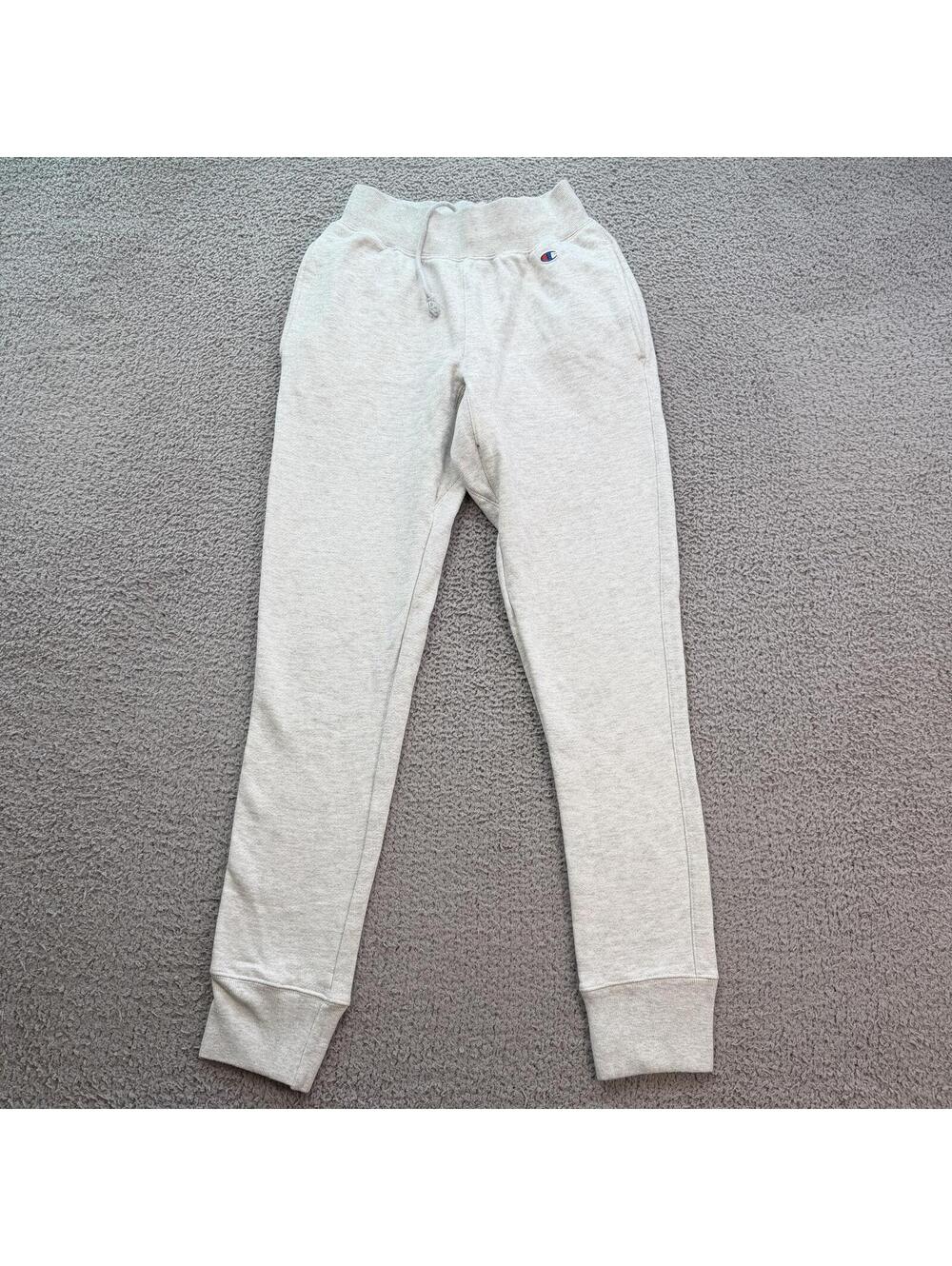 Champion Reverse Weave Women's XS Gray Jogger Sweatpants Embroidered Logo Fleece